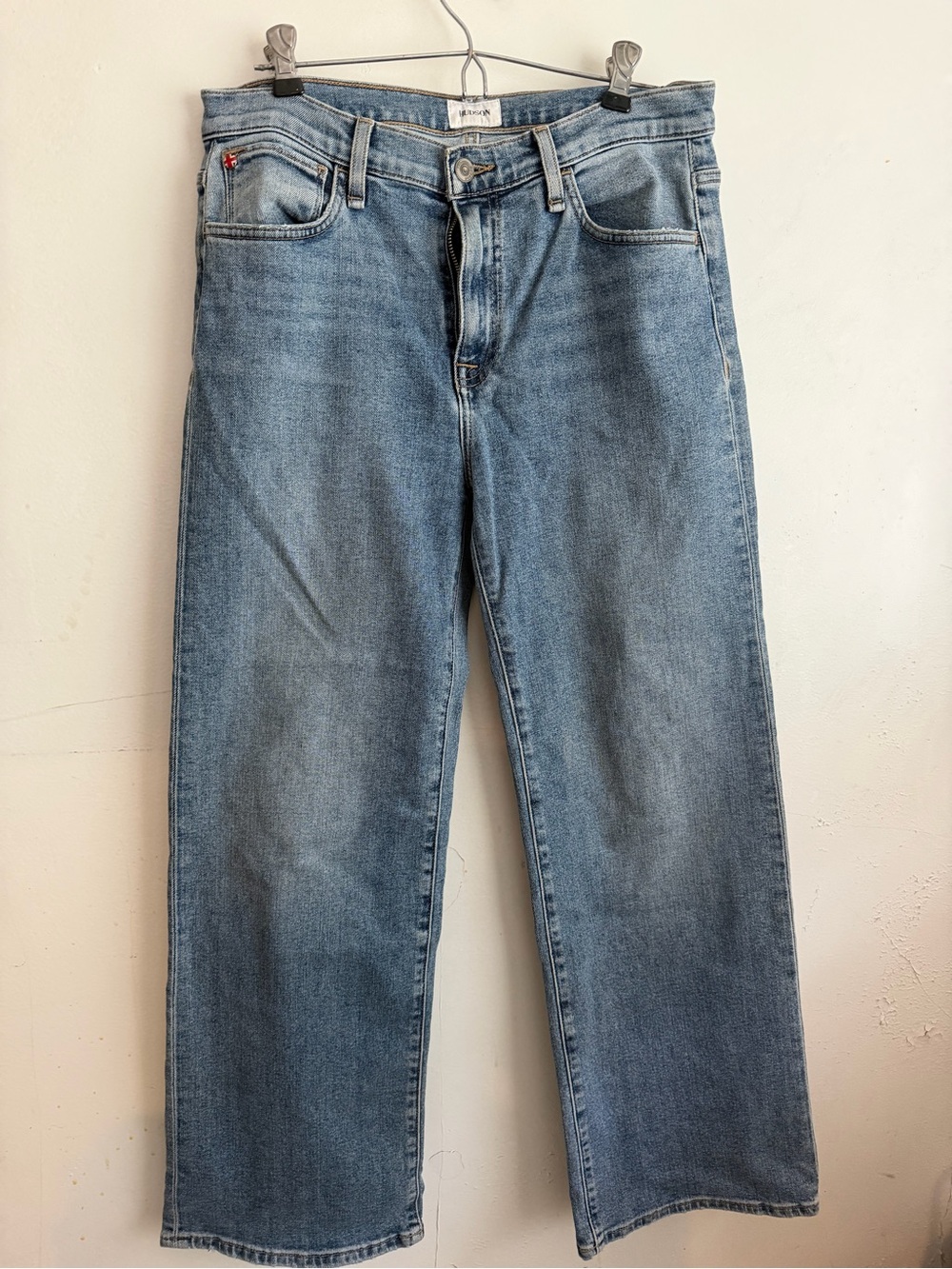 Hudson Jeans Rosalie Medium Blue Wide-Leg Denim